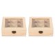 thumbnail image 1 of 2X Caja organizadora de joyas de madera para guardar bolsitas de té, 9 compartimentos, caja organizadora de té, contenedor de madera para paquetes de azúcar, 1 of 8