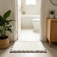 thumbnail image 6 of Tuvgenk Bathroom Shower Rugs Absorbent Fancy Gray Bathroom Floor Mats Non-Slip Quick Dry Scalloped Plush 16 X 24 in, 6 of 6