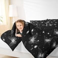 thumbnail image 4 of jejeloiu Silver Chic Butterflies Queen Comforter Set,Galaxy Starry Sky Bedding Comforter Set For Kids Reversible 3pcs, 4 of 8