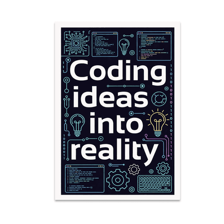 Minimal Tech Art Print - Coding Enthusiast - 13x19 Poster Print
