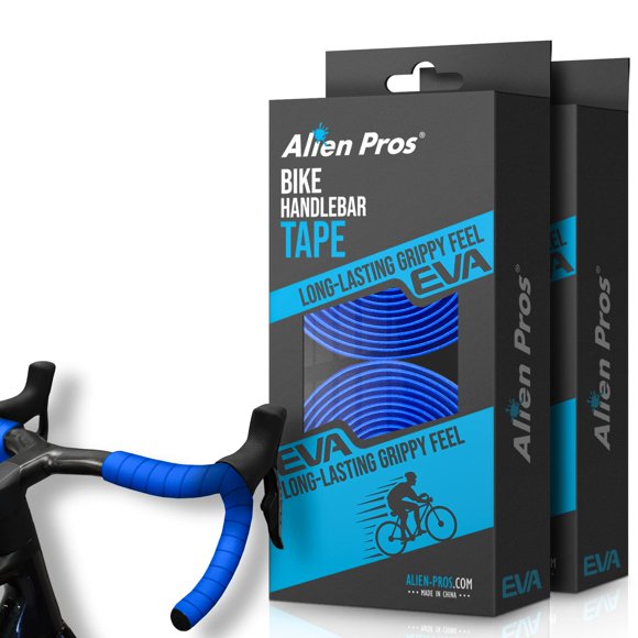 ALIEN PROS Bike Handlebar Tape EVA (Set of 4) Blue - Enhance Your Bike Grip with These Bicycle Handle bar Tape - Wrap Your Bike for an Awesome Comfortable Ride (Set of 4, Blue)