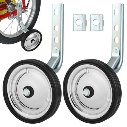 2 PCS Bike Training Wheels, Adjustable for 14/ 16/ 18 Inch Bicycles, Heavy-Duty Stabilizer Set with Steel Brackets and PVC Outer Tires, Balance Support for Youngster Bike, Steady Riding Aid