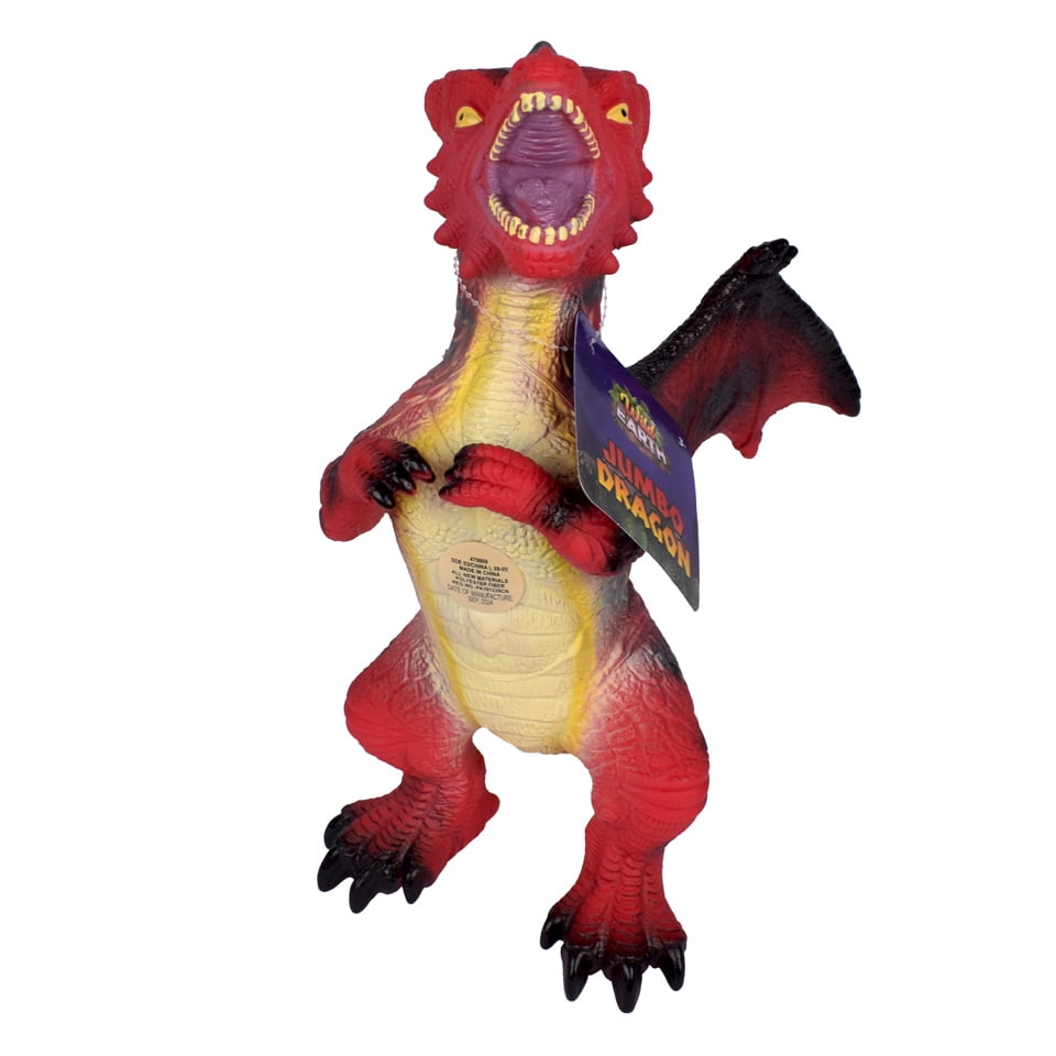 Wild Earth Jumbo Dragon, Large Animal Figure, Red, Toy for Children Ages 3+