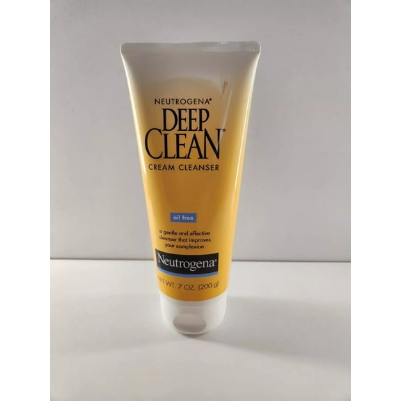 Neutrogena Deep Clean Daily Facial Cream Cleanser with Beta Hydroxy Acid to Remove Dirt, Oil & Makeup, Alcohol-Free, Oil-Free & Non-Comedogenic, 7 fl. oz