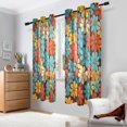 thumbnail image 2 of Yayeee Window Curtains Light Filtering 63"x52" Grommet Panel Pair Home Living Room Decor, Blooming Flowers, 2 of 7