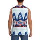 thumbnail image 4 of Fotbe Cute Gnomes in USA Men's Camiseta sin Mangas Estampada para Hombres, Playera Casual para Gimnasio, Entrenamiento, Playa-Large, 4 of 7