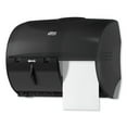 thumbnail image 5 of Tork 565728 11.06 in. x 7.18 in. x 8.81 in. Twin Bath Tissue Roll Dispenser for OptiCore - Black (1/Carton), 5 of 7