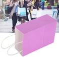 thumbnail image 3 of Bolsas de regalo de papel kraft morado, 15 x 8 x 21 cm, juego de 10 para compras y fiestas, 3 of 8