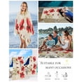 thumbnail image 5 of Red Flowers Beach Towels Oversized Super Absorbent, Retro Farmhouse Botanical Floral Painting Lightweight Bath Towel Quick Dry Sets For Bathroom/Pool/Rv Camping/Beach Play/Gym Room/Picnic 35"x70", 5 of 8