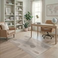 thumbnail image 2 of ODIKA 4'x6' Beige Oatmeal Abstract Flowing Washable Area Rug Contemporary Minimalist Dotted Accents Wavy for Dorm Room, Small Living Stain Resistant Low Profile, Easy Care, 2 of 7