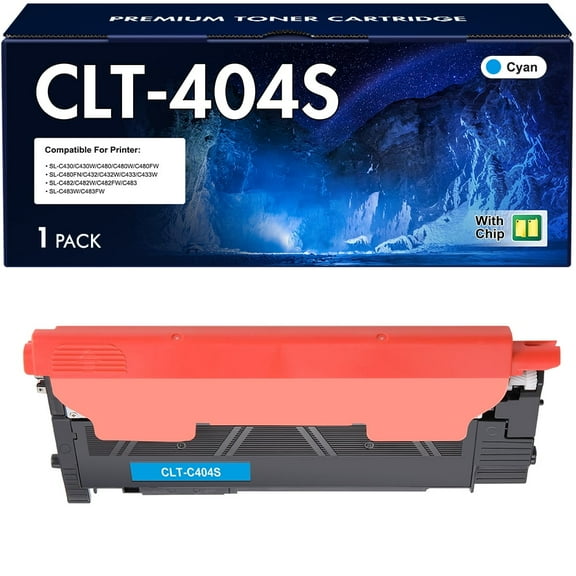 VIPInk Compatible D404S 404S Toner Cartridge Replacement for Samsung 404s 404 CLT-C404S High Yield (Cyan, 1-Pack)