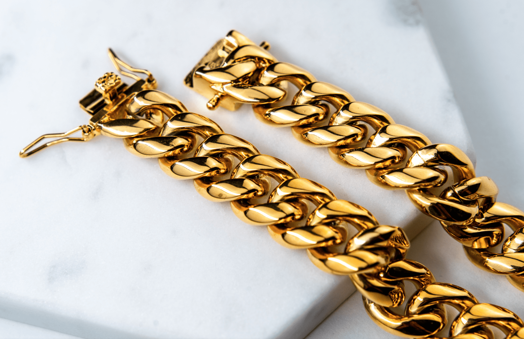 Dubai Collections 14mm Curb Link Gold Cuban Miami Link Chain