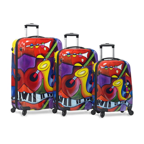 3 Piece Lightweight Hardside Spinner Upright Luggage Set