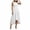 White, variant on Relaxed Crew Neck Sleeveless Ruffle Hem Solid Button Pleated Back Zipper High Low Maxi Dress for Women, Loose Casual Dress White, XL