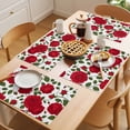 thumbnail image 5 of Valentine's Day Flowers Placemats Set of 4, Red Roses Floral Green Leaves Botanical Non-Slip Place Mats Washable Table Mats for Kitchen Dining Table Decorations Indoor/Outdoor, 5 of 9