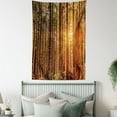 thumbnail image 4 of United States Tapestry, Tall Trees Red Woods Forest Humboldt California Sequoia Picture, Wall Hanging for Bedroom Living Room Dorm Decor, 60W X 80L Inches, Orange Dark Brown Green, by Ambesonne, 4 of 5