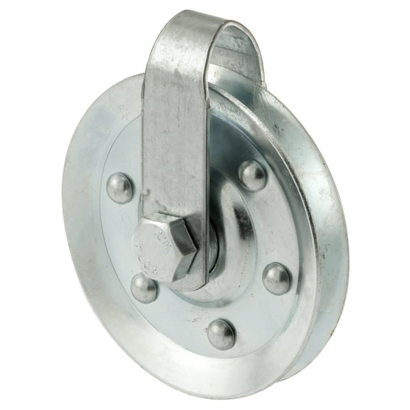 Prime-Line Products GD 52189 3 in. diameter Case-Hardened Steel. Pulley with Straps and Axle Bolts, (Pack of 2)