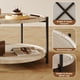 thumbnail image 2 of Yeshouse Mesa de centro redonda con estante de almacenamiento, mesa central de dos niveles de madera y metal para sala de estar, mesa de cóctel circular para espacios pequeños, 2 of 7