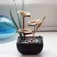 thumbnail image 4 of Table Fountain With Led Light Resin Crafts Desktop Decoration Copper Lotus Eu 220-240v, 4 of 8