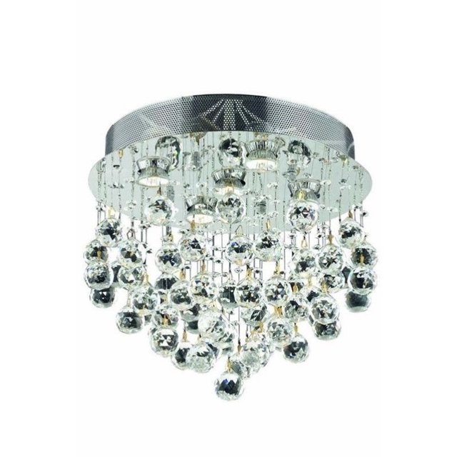 Elegant Lighting Galaxy 16" 5 Light Elements Crystal Flush Mount