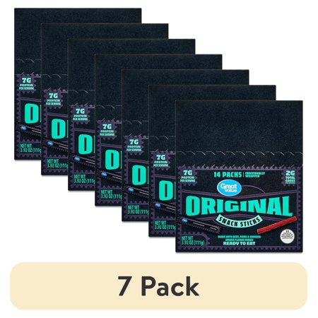 (7 pack) Great Value Original Snack Meat Sticks, 3.92 oz, 14 Count