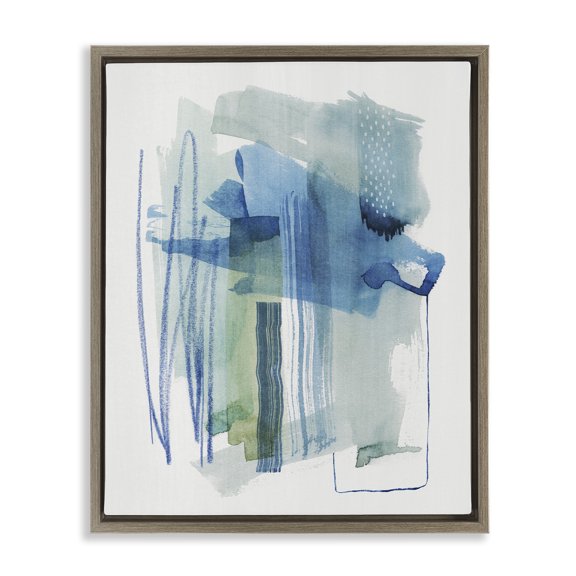 Stupell Industries Modern Chaotic Nautical Abstraction Brown Floating Frame Canvas Art, 17 x 21, by Grace Popp