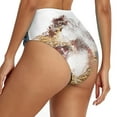 thumbnail image 3 of Aayomet Boardshorts de Bain pour Femmes Bas Rétro Froncé Short de Bain Tankinis Froncés (Blanc, L), 3 of 5