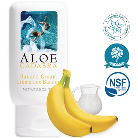 Flavored Personal Lube, Banana Cream Natural Lubricant Aloe Vera Based 100% Edible