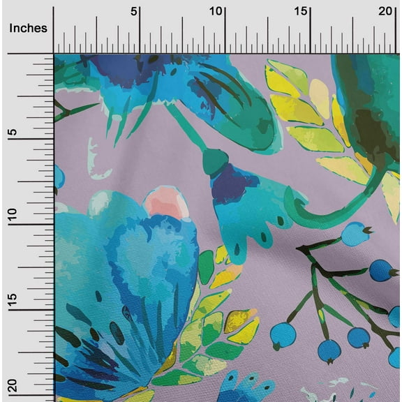oneOone Polyester Lycra Dusty Violet Fabric Florals Diy Clothing Quilting Fabric Print Fabric By Yard 56 Inch Wide-CN0