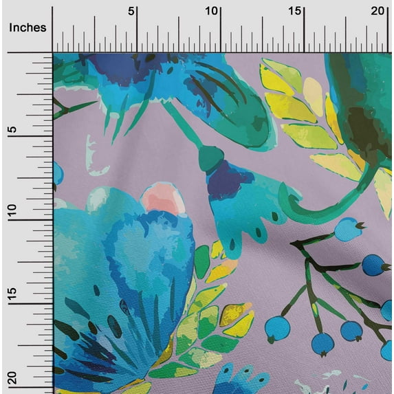 oneOone Polyester Lycra Dusty Violet Fabric Florals Diy Clothing Quilting Fabric Print Fabric By Yard 56 Inch Wide-CN0