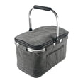 thumbnail image 1 of Cesta de picnic aislada, bolsa aislante plegable, ligera, plegable y portátil con Gris, 1 of 9
