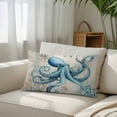 thumbnail image 6 of Summer Nautical Throw Pillow Covers Teal Octopus Ocean Corals Compass Retro Brown Decorative Lumbar Pillow Cover Rectangle Cushion Case for Sofa Couch Bed Living Room Bedroom 12 X 20 Inches, 6 of 9