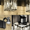 thumbnail image 3 of 6-Light Modern Crystal Bathroom Vanity Lights Black Bathroom Light Fixtures Crystal Vanity Shower Lights Over Mirror, Mirror Glass Crystal Bathroom Vanity Lighting Fixtures, 3 of 7