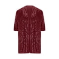 thumbnail image 5 of Fengactive Women's 3/4 Sleeve Sequin Jackets Open Front Sequin Cardigan Blazer, 5 of 7