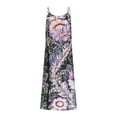 thumbnail image 6 of Sundresses for Women Casual Summer - Women Maxi Dress Floral Print Flowy Cami Sleeveless Dress with Long Cadigan 2 Piece Set Wedding Guest, 6 of 8