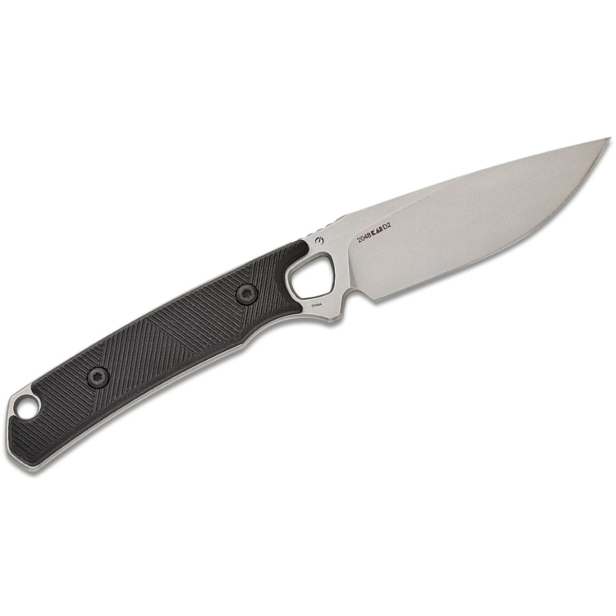 Kershaw Steppe Drop Point Fixed Blade Field Knife with Polypropylene Sheath - Black/Gray