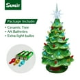 Sunlit Cordless Lighted Ceramic Christmas Tree Vintage Tabletop