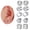 Set 6-5 pairs, variant on Non Piercing Magnetic Stud Earrings for Men Women, 316L Stainless Steel Cubic Zirconia Hypoallergenic Fake Clip On Earrings, 5MM to 8MM Fashion Jewelry Gift