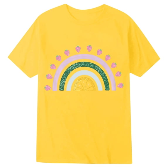 ibiyuan Boys Tshirts Round Neck Casual Short Sleeve Girls Shirts Funny Print Basic Tee Fashion Little Kids Casual Clothes