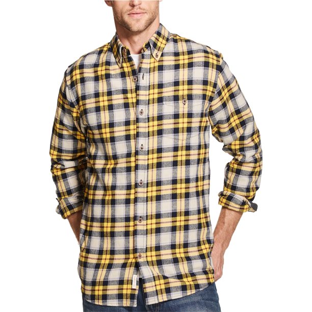 Camisa a Cuadros Weatherproof Franela Resistente a la intemperie Hombre Amarillo X-Large