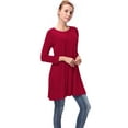 thumbnail image 4 of LELINTA Women's Long Sleeve Tunic Tops Shirt Clothing Scoop Neck Womens Plus Size Solid Color Tunic Blouses Tops, 4 of 5