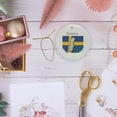 thumbnail image 6 of 3drose, Image of Exotic Sweden Map on Swedish Flag, Circle Porcelain Ornament, 6 of 7