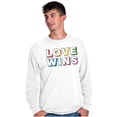 thumbnail image 5 of Inspirational Love Wins Rainbow Long Sleeve TShirt Men Women Brisco Brands L, 5 of 6