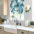 thumbnail image 5 of White Dark Green Marble Tie Up Curtains 45 Inches Long, Kitchen Window Curtains Over Sink, Modern Abstract Art Marble Crack Small Window Curtains Shade Balloon Curtains Valances for Bedroom 34"x45", 5 of 8