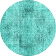 thumbnail image 1 of Ahgly Company Machine Washable Indoor Round Persian Turquoise Blue Traditional Area Rugs, 3' Round, 1 of 4