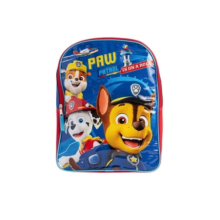 Paw Patrol Boys Large 15" Backpack Is On A Roll Blue
