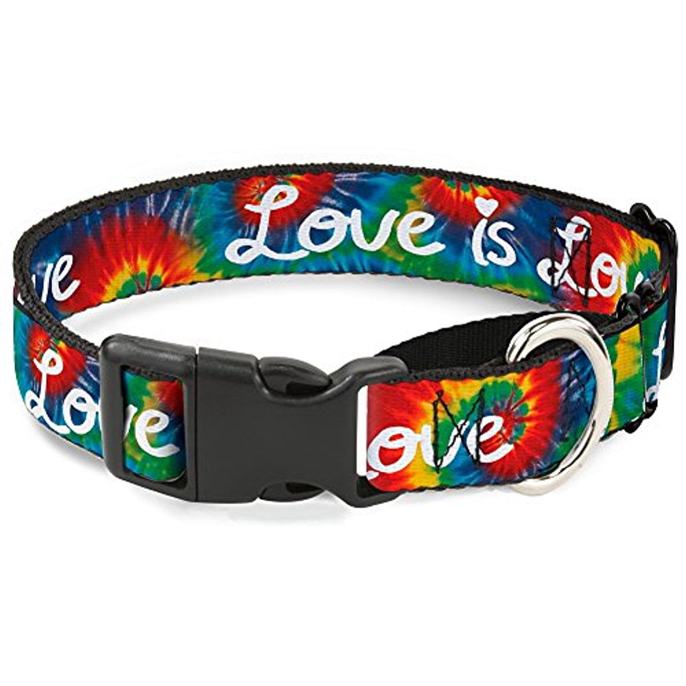 Buckle-Down MGC-W31283-L Love Is Love Bd Tie Dye White Martingale Dog Collar
