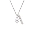 thumbnail image 2 of Delight Jewelry Silvertone Rounded Dollar Sign Silvertone Live the Life You Have Imagined Bar Charm Necklace, 23", 2 of 4