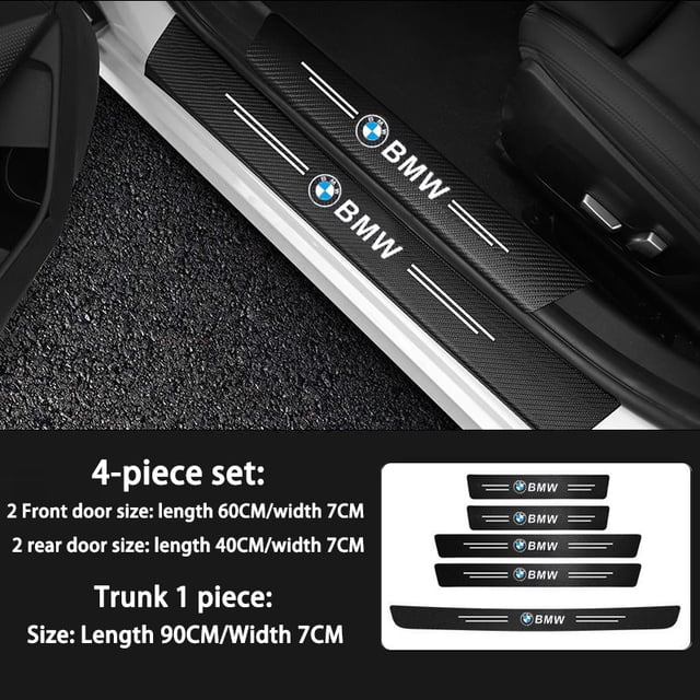 Coche Umbral De La Barra Puerta anti-Paso Pegatina De Bienvenida pedal De Protección Fibra De Carbono Grano material De Cuero huangjie unisex