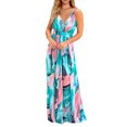 thumbnail image 3 of Vestido largo cruzado con escote en V, vestido largo cruzado con escote en V profundo para mujer, vestido largo con estampado floral, confiabilidad excepcional, 3 of 6